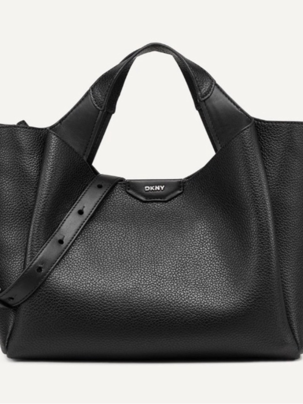 DKNY Black Pebbled Leather Tote